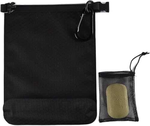 Luxiremi Sac de Savon de imperméable à l'eau Anti-Fuite Boîte de Porte-Savon Conteneur avec Sac de Mousse et Mousqueton pour Le Voyage, Le Camping, l'extérieur