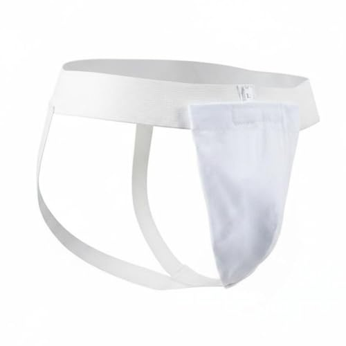 predolo Protezione Inguinale da Combattimento Resistente Agli Urti Protezione Inguinale da Pugilato Traspirante Conchiglia Uomo Sportiva per Adulti, Bambini , Bianco , L