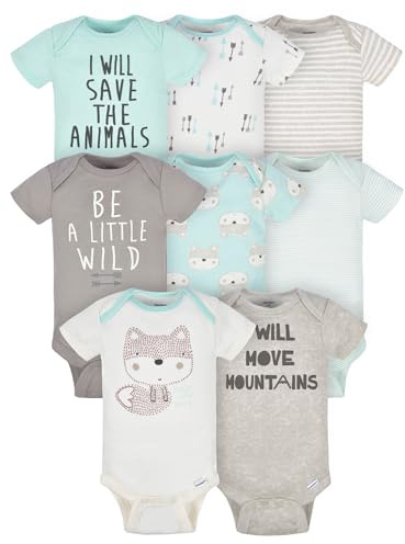 Gerber Onesies Sparkdräkt med räv för bebisar, 8-pack