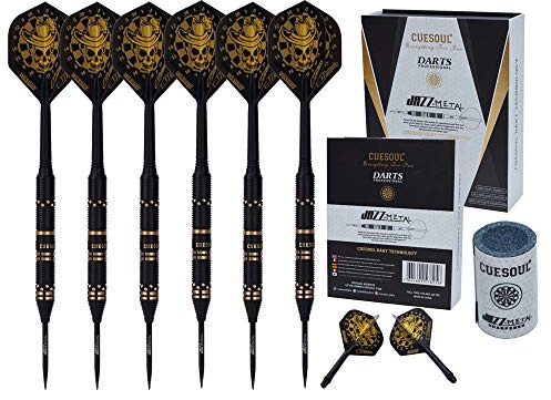 CUESOUL Jazz-Metal 21g Punta in Acciaio Nero con dardo in Ottone con voli integrati AK5