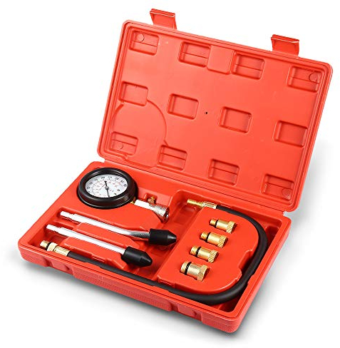 PowerTools Benzin Kompressionstester 0-20 bar oder 0-300 psi Kompressionsmessgerät Kompressionsprüfer Motor M10 M12 M14 M18, Meßgerät Drucktester für KFZ Motorrad Benzin Tester