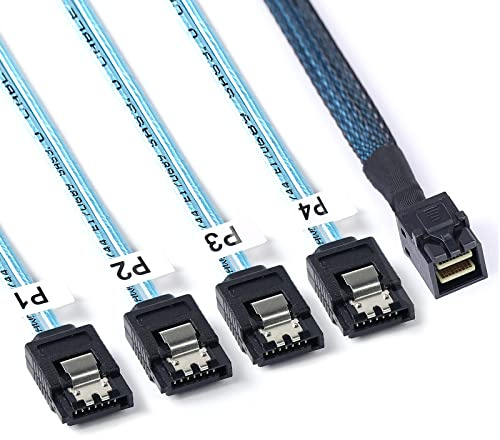 ADCAUDX SFF-8643 to SATA:0.5M Mini SAS to SATA Forward Breakout Cable Mini SAS HD SFF-8643 Controller to Hard Drive (1.6FT)