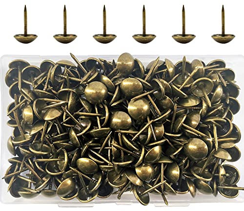 Ruidee 200 PCS Antique Upholstery Tacks, Furniture Decorative Thumbtacks, Push Pins (STD/Bronze)