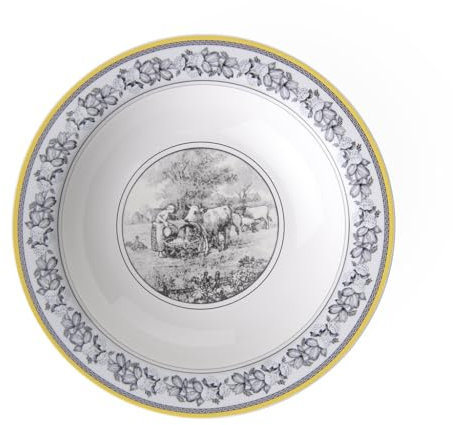 Villeroy & Boch Audun Ferme Ensaladera, Porcelana Premium, Blanco/Gris