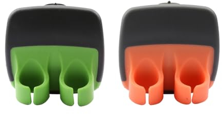 Luckious 2 Piece Hand Vegetable Peeler，Hand Peeler Rubber Finger Gloves，Silicone Finger Gloves Kitchen Gadgets Comfort Peeling Pumpkins，Carrots，Cucumbers，Potatoes，& More (Green & Orange) (2211-139A)