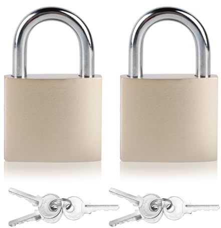 2 Pcs Candados Misma Llave, Candados con Llaves, 38mm Candado con Llave, Candados de Seguridad Impermeable para Exteriores Puertas Garaje Equipaje Maletas Casillero de Gimnasio Cobertizos