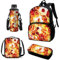 Zelbuck Fußball Schulranzen Jungen 1 Klasse Fußball Rucksack Set Große Kinder Schulranzen 4er Set Mit Lunch Taschen Wasserflaschenhalter Federmäppchen (Styple 6#,43 * 16 * 34 cm)