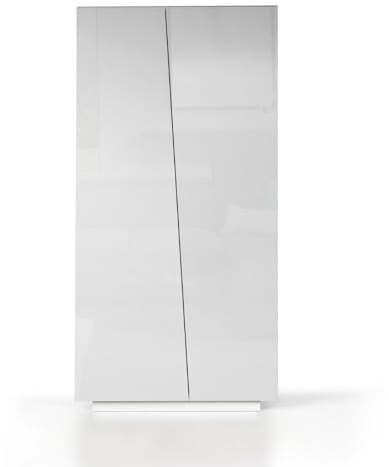 WHOUS Armadio Multiuso EASY per Ufficio, Studio o Camera con 2 Ante e 4 Vani, 79,20x38x166 cm, Bianco Lucido