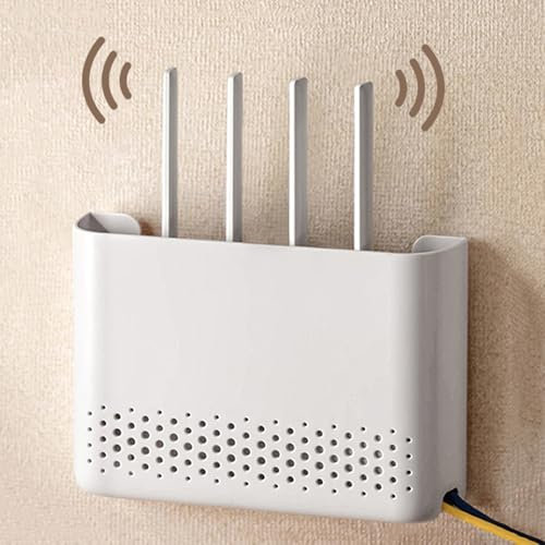 PZPIUGY Router senza fili WiFi, scatola di immagazzinaggio con cavo, supporto da parete, montaggio a parete, Wi-Fi (25,6 x 5 x 17 cm)