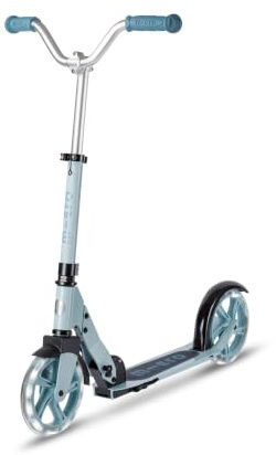 Micro Scooter | Cruiser LED Kids Scooter | 5 to 12 Years | Boys & Girls | Chopper-Style Steering & Kickstand | Handlebar Adjustable & Foldable | Light Up LED Wheels | 100kg Weight Limit | Frosty Blue