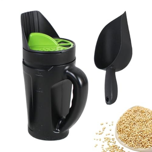 Spargitore manuale per semi, spargitore manuale per prato, 2,5 l, dimensioni di apertura regolabili