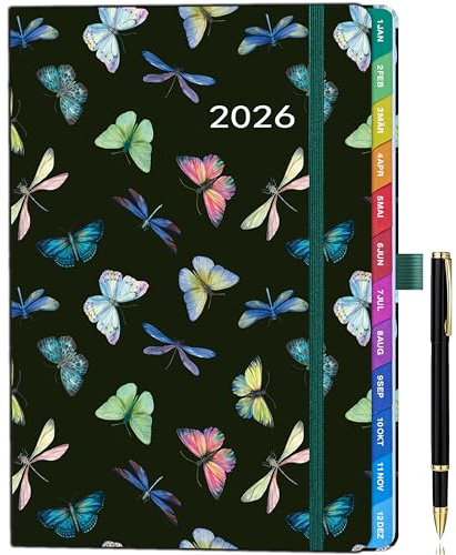 Agenda 2026 A5 – Agenda semainier 2026 – Calendrier scolaire 2026 – Calendrier scolaire 2026 avec aperçu mensuel, notes, contacts, calendrier livre.