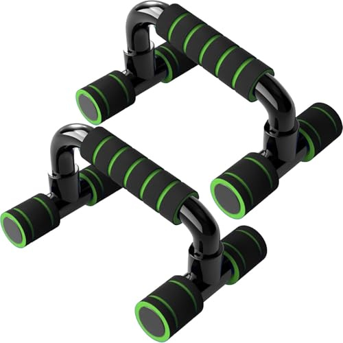 Push-up-stänger gym träningsutrustning, fitness, 1 par pushup-handtag med vadderat skumgrepp och halkfri robust struktur push-up stänger för män och kvinnor (grön)