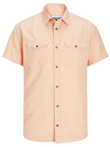 JACK & JONES Sheridan Linen Blend Short Sleeve Shirt XL Beige