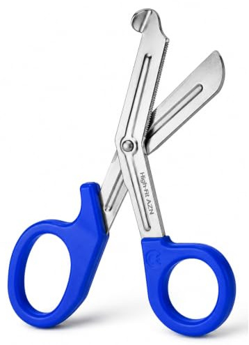 First Aid Scissors, Bandage Tough Cut Tuff-Cut Trauma Medical Shears for Nurses, Paramedics Doctors Students Theatre Hospitals, Veterinary, Firefighter, Rescue, Home and DIY (Blue, 7.5 Inches)