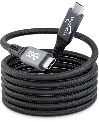 MOPOCHG Cable USB C a USB C 3.2 Gen2×2, Cable USB Type C Vídeo 4K@60Hz 10Gbps Data Transfer, Carga Rápida PD 100W 20V/5A para Thunderbolt 3, MacBook Pro, iPad, iPhone 17 16 15, PSSD, Monitor, 3 M