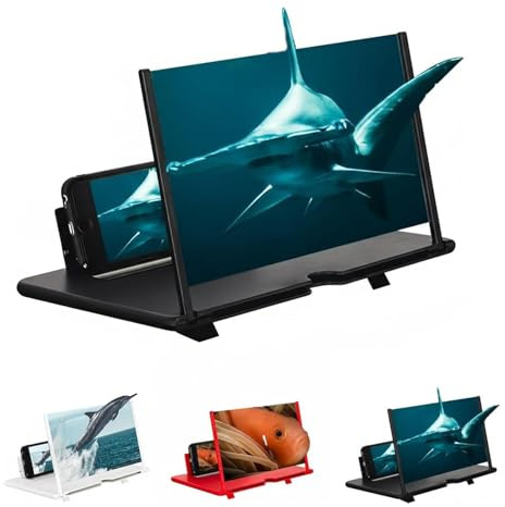 Lupa de pantalla más reciente – Amplificador de pantalla plegable HD 3D actualizado 2025, lupa portátil de 10 a 20 pulgadas para ver películas, videos y juegos (negro, 10 pulgadas)