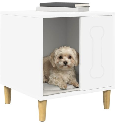 vidaXL Casa para Perros Blanco 44 x 42 x 49 cm Madera de ingeniería