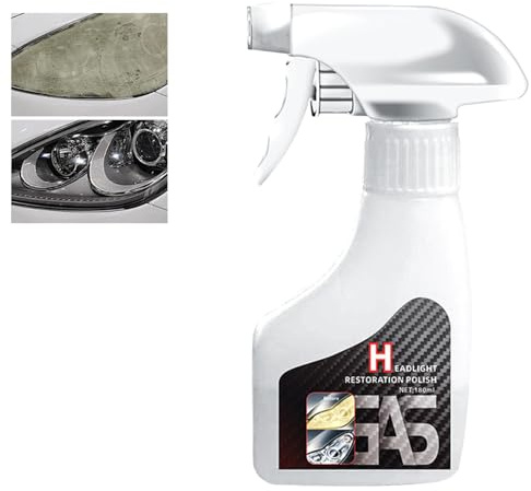 MagiSel Set per la cura dei fari, set di liquido per il trattamento dei fari, kit di ripristino dei fari, set di lucidatura per pulire lucidare e ingiallire (180 ml)
