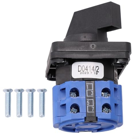 Roterande strömsomkopplare 3 positioner 20 A 660 V med 8 skruvanslutningar för asynkronmotor start och omvänd kontroll plasthölje 50 x 50 x 70 mm LW26–20/2 D202