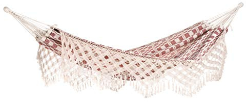 AMAZONAS XXL Boho Hängematte aus Brasilien Rio Bordeaux (Jacquard) 250cm x 160cm bis 200kg rotgemustert Boho Hängematte
