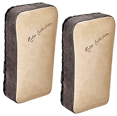 Bad Company Retro Rindsleder Makiwara I Schlagpolster im Mexican-Style I Kicking Pad mit mehrschichtiger Polsterung einzeln oder als Set (2 Stück)