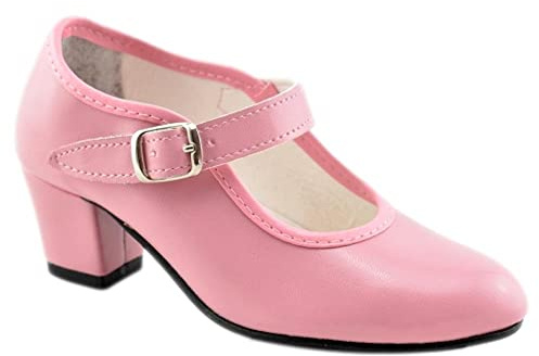 Pasos de baile - Zapato de Flamenca 381447 (Pedir una Talla más de la Habitual) Sintético NIÑOS Color: Rosa Talla: 22