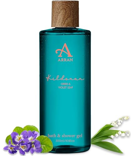 Arran Sense of Scotland Kildonan Shower Gel 300ml, Violet & Orris Body Wash | Delicate Sweet Floral Fragrance, Inspired by Southern Arran, Enriched with Pro Vitamin B5, Ideal for Women