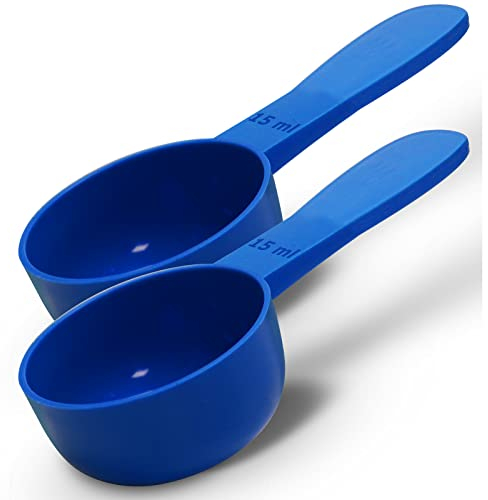 2pc Kit, RE-GEN 15ml Reusable Short Handle Plastic Measuring Spoon Scoops Dosing Spoons | Ideal for Liquids, Powders, Granules, Home, Kitchen, Catering, Healthcare, Fitness