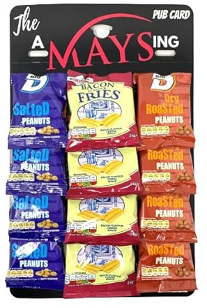 Big D Salted & Dry Nuts Smiths Bacon Fries 12 Packs 'AMaysing' Pub Card