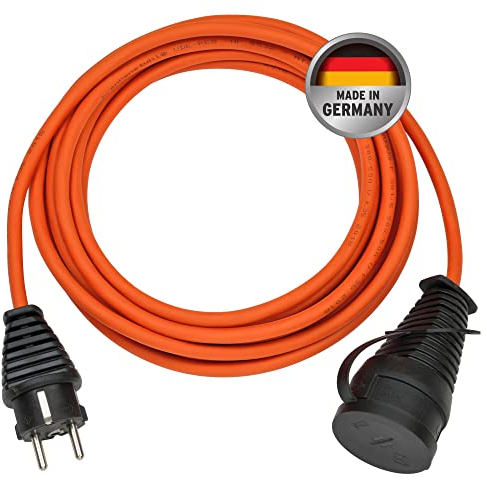 Brennenstuhl BREMAXX förlängningssladd 5m kabel i orange, för kortvarig utomhusanvändning IP44, användbar upp till -35 °C och UV-beständig, Made in Germany