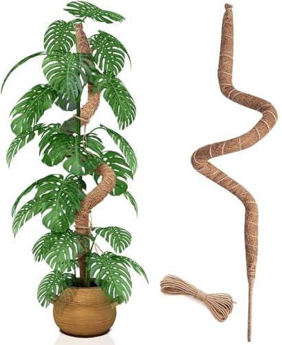 120 cm Palo di Muschio Pieghevole per Monstera e Piante Rampicanti - Supporto per Piante da Interno e Giardino con Struttura Resistente
