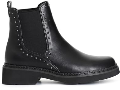 CAFèNOIR - Bottines Pour Femme Avec Élastique Et Clous Noirs, Pour Femme, Couleur Noir, Taille 35