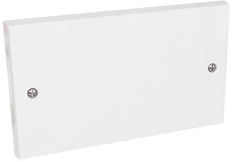U-Trade Double Blank Plate - 2 Gang - Light Switch Cover - Plug Socket Faceplate - Wall Electrical Outlets - White (Double Blank Plate)