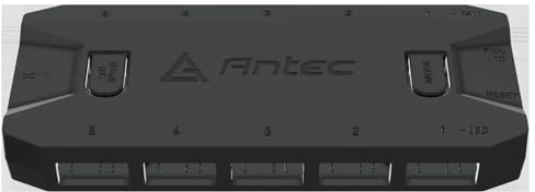 Antec ARGB & Fan Controller - 5 PWM Fan Ports, 5 ARGB LED Ports, SATA Power, Compact Design, 2-Year Warranty
