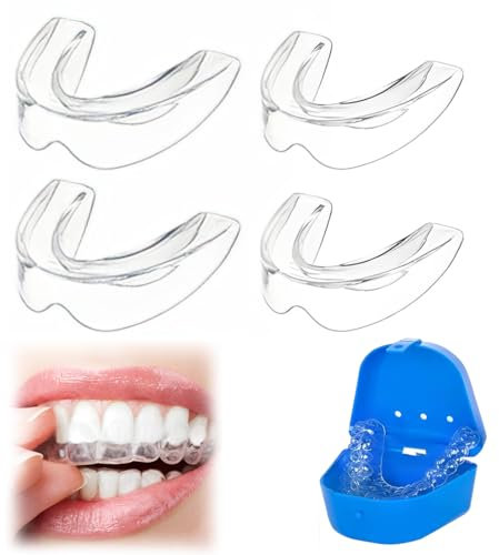4 Pcs Gouttière Dentaire Bruxisme Protecteurs Buccaux Dent Sans BPA Protège Dent Nuit Mouth Guard For Grinding Teeth Contre Le Bruxisme Et Le Grincement Des Dents （2 Tailles）