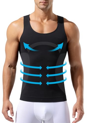 Casey Kevin Débardeur de Compression Homme Gainant Tee Shirt Minceur