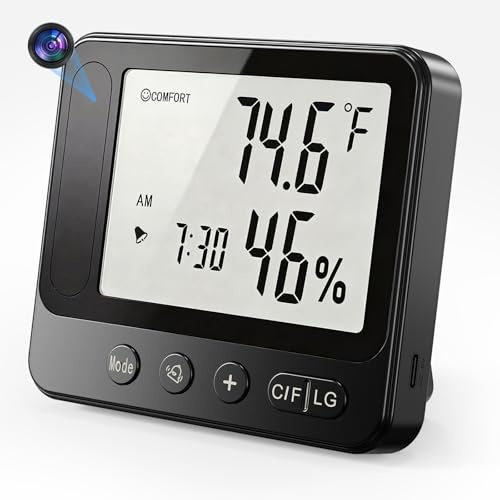 JOOKACE Indoor Camera with Temperature & Humidity Monitor, 4k Indoor WiFi Nanny Cam with Motion Detection, Night Vision, Live View by App, Security Camera for Home, Office, Greenhouse, Garage