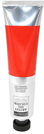 Artist Ölfarbe, 200 ml Großtube in 30 Farben, feine Künstlerqualität (09-zinnoberrot)