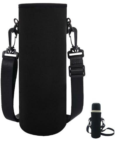 WsKingWA Water Bottle Sleeve Neoprene Water Bottle Carrier Cover Bag with Shoulder Strap for Outdoor Hiking Travel Drink Carrying（750ml）