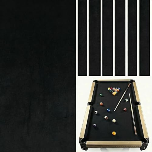 Professional Pool Table Felt - 9 Foot Snooker Table Cloth with Cushion Strips (Black)