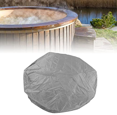 Cubierta Redonda para Bañera de Hidromasaje, Cubierta de Bañera Redonda Resistente a la Piscina, Cubierta de Muebles de SPA al Aire Libre, Cubierta de Polvo de Muebles(Gris 215 * 70 cm)