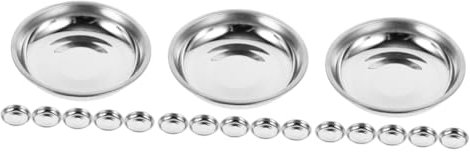 SHOWERORO 18pezzi Piatti Per Salse Acciaio Inossidabile Piatti Rotondi Per Condimenti Per Cucina e Ristoranti Dipping Bowls Resistenti e Facili Da Riporre