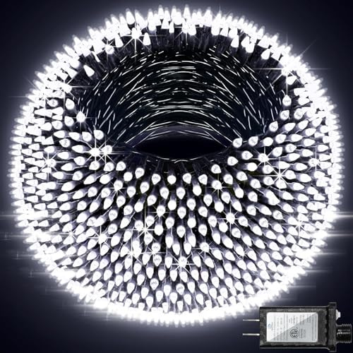 Ljusslinga, 50 m 1000 LED, 8 lägen, varmvit, för utomhus/inomhus (white)