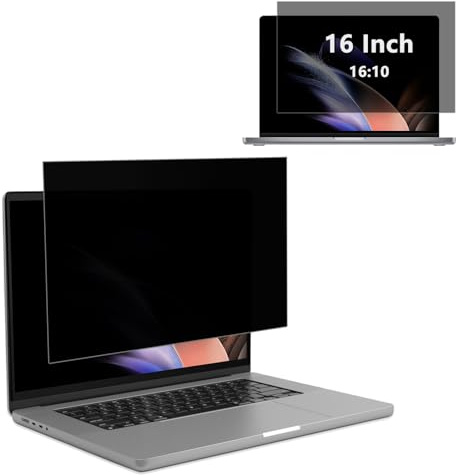 RanBluu Pantalla de Privacidad para Portátil de 16 Pulgadas, Filtro Privacy Screen Filter, Privacy de Film Extraíble Anti UV Protector de Pantalla para Ordenador (16 Pulgadas 16:10)