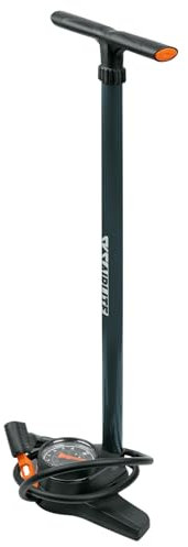 SKS GERMANY AIRLITE Pompa con grande manometro di precisione (accessori per bicicletta, impugnatura ergonomica, tubo ad alta pressione, tubo in acciaio stabile, testa Multi Valve MV Easy per valvole