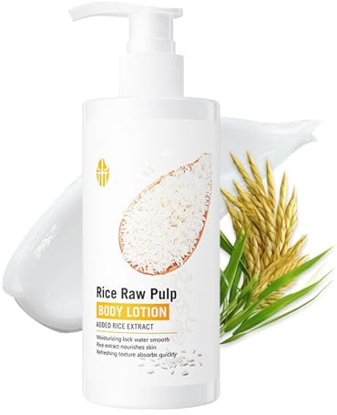 Lotion pour le corps hydratante avec crème de riz, Lotion Corps Raffermissante Rice, Éclaircissant pour le Corps, pour l'Hydratation, Peau Lisse