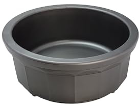 Pet Crock Bowl – Thick Durable Plastic Non-Tip Food & Water Dish for Small Dogs, Cats, Birds, Lizards & Other Small Animals – Indoor/Outdoor – Chew Resistant, Easy Clean (Gray, 1 Cup (8oz))