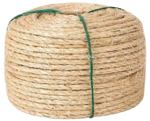 Corde en sisal pour Arbre à Chat, 50 m, diamètre 5 mm, Corde Naturelle de Remplacement pour Arbre à Chat, réparation, Restauration, griffoir Monter soi-même