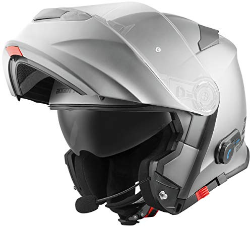 Bogotto V271 BT Bluetooth Klapphelm, Silber, XS